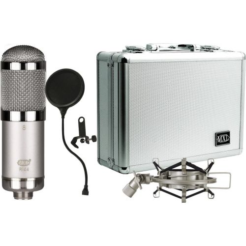  MXL R144 HE Ribbon Microphone Heritage Edition with Case, Shock Mount, and Pop F