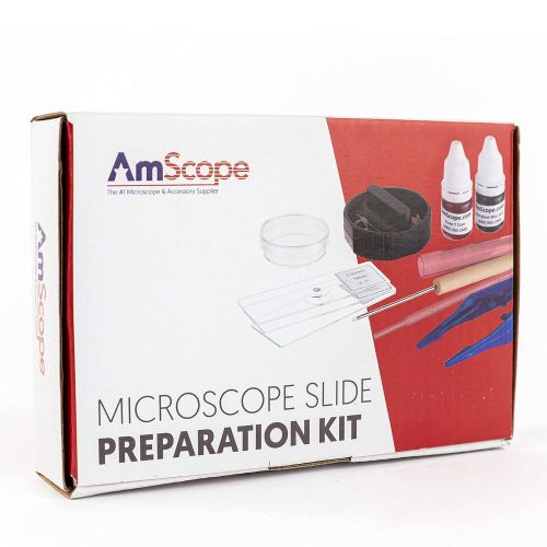  [아마존베스트]AmScope SP-14 Microscope Slide Preparation Kit Including Stains