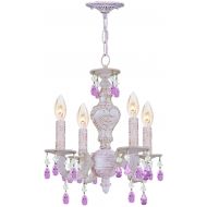 Crystorama 5024-AW-RO-MWP Crystal Accents Four Light Mini Chandeliers from Sutton collection in Whitefinish,