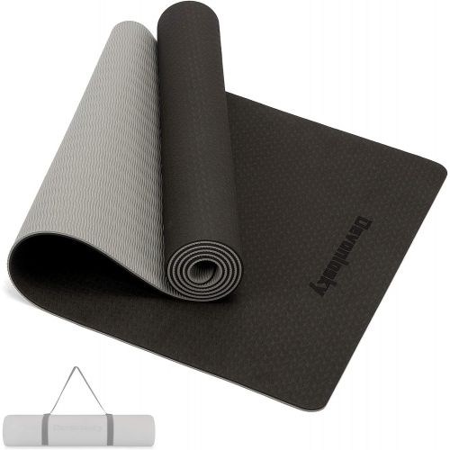  Devonlosky Yoga Mat, Non-slip Eco Friendly Exercise Yoga Mat for Men and Women, 1/4-Inch Thick High Density Pro Mat with Carrying Strap for Yoga Pilates and Fitness Exercise