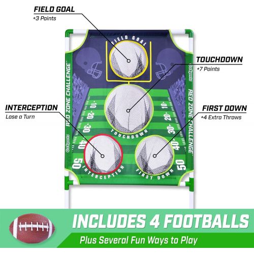  GoSports Football & Baseball Backyard Toss Games | Choose Football Red Zone Challenge or Baseball Pro Pitch Challenge | Targets Include Balls, Scoreboard and Carrying Case