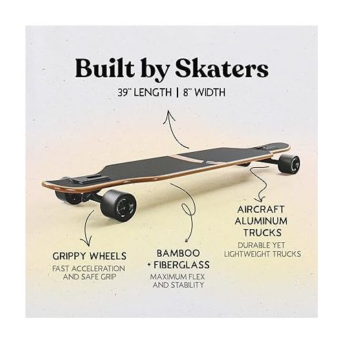  APOLLO Longboard Skateboards - Premium Long Boards for Adults, Teens and Kids. Cruiser Long Board Skateboard. Drop Through Longboards Made of Bamboo & Fiberglass - High-Speed Bearings & T-Tool