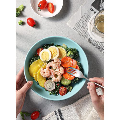  [아마존베스트]Sweese 112.002 Porcelain Salad Pasta Bowls - 22 Ounce - Set of 6, Hot Assorted Colors