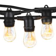 Brightech Ambience Pro - 48 Ft Cafe Lights for Indoor Spaces Create Great Bistro Ambience - Waterproof Outdoor String Lights - Hanging, Vintage 11W Incandescent Edison Bulbs