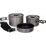 Texsport Black Ice The Scouter 5 pc Hard Anodized Camping Cookware Outdoor Cook Set with Storage Bag