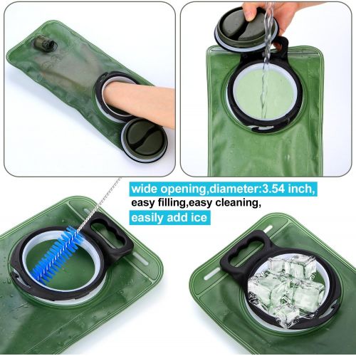  WADEO Hydration Bladder Leak Proof Water Reservoir 2L with Hydration Pack Cleaning Kit Tube Insulator Bite Valve Cover, BPA Free