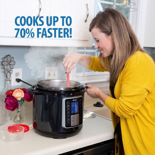  Deco Chef 8 QT 10-in-1 Pressure Cooker Instant Rice, Saut233, Slow Cook, Yogurt, Meats, Deserts, Soups, Stews Includes Recipe Book, Tempered Glass Lid, Mitts, Grill Rack, and Steam