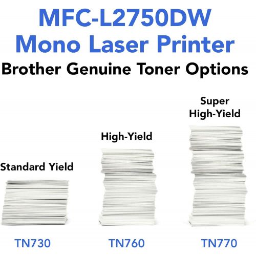 브라더 Brother MFCL2750DW Monochrome All-in-One Wireless Laser Printer, Duplex Copy & Scan, Amazon Dash Replenishment Ready , Black