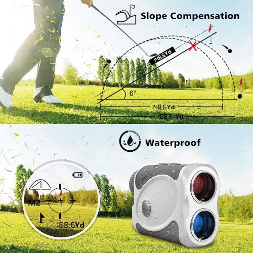  WOSPORTS Golf Rangefinder, Laser Range Finder with 650 Yards,Flag Acquisition Technology, Pulse Vibration, Distance Continuous Scan Speed W600A
