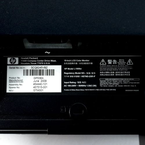 에이치피 HP LE1901w Black 19 Screen 1440 x 900 Resolution Refurbished LCD Flat Panel Monitor