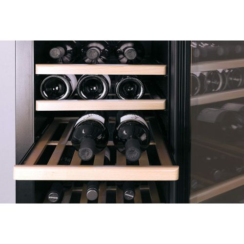  Caso CASO WineComfort 24 Design Weinkuehlschrank fuer bis zu 24 Flaschen (bis zu 310 mm Hoehe), zwei Temperaturzonen 5-20°C, Getrankekuehlschrank, Energieklasse A
