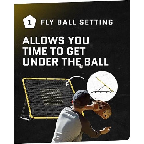 스킬즈 SKLZ Baseball and Softball Rebounder Net for Pitching and Fielding Training, 4 x 4.5 feet