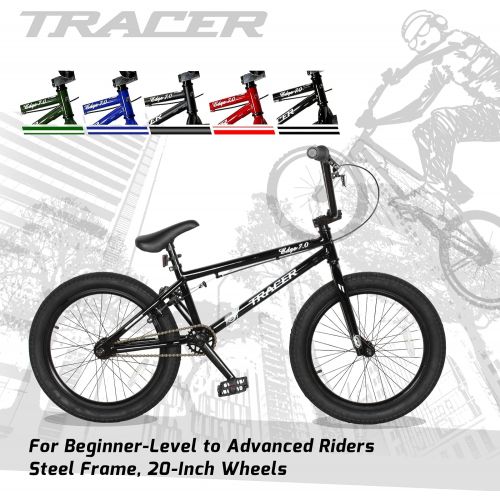  Tracer Edge, BMX Bike for Beginner Level to Advanced Riders, Freestyle, 20 Inch Wheels, Hi-Ten Steel Frame, Multiple Colors