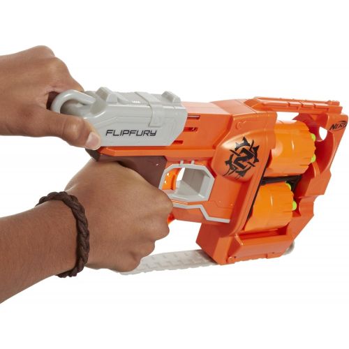 너프 Nerf Zombie Strike FlipFury Blaster,Orange, Etc.