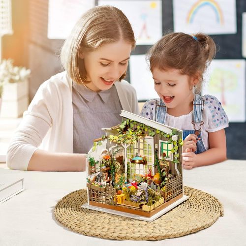  Rolife Dollhouse DIY Miniature Set-Model Building Kit-Self Assembly Construction Fairy Playset-Home Decor-Christmas Birthday Gifts for Boys Girls Women Friends (Millers Garden)