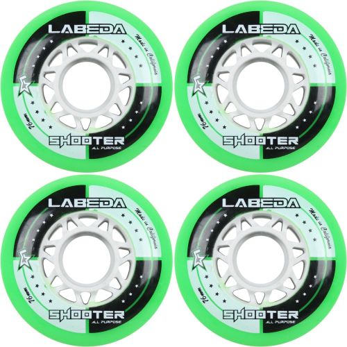  Labeda Wheels Inline Roller Hockey Shooter All Purpose Green 76mm 83A x4