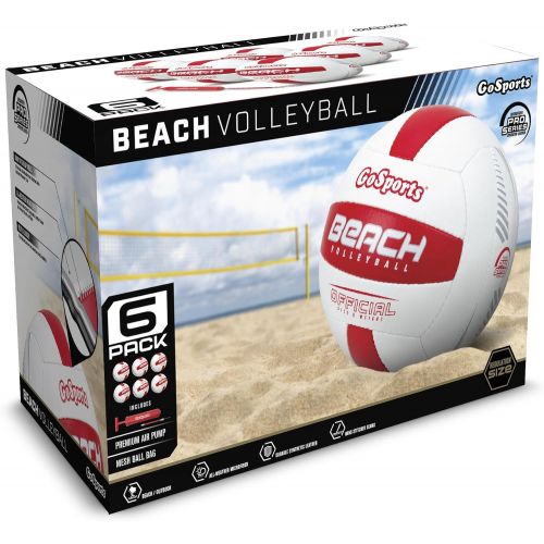  GoSports Pro Series Beach Volleyball - Regulation Size & Weight with Bonus Air Pump (Choose Single Ball or Six Pack with Mesh Bag)