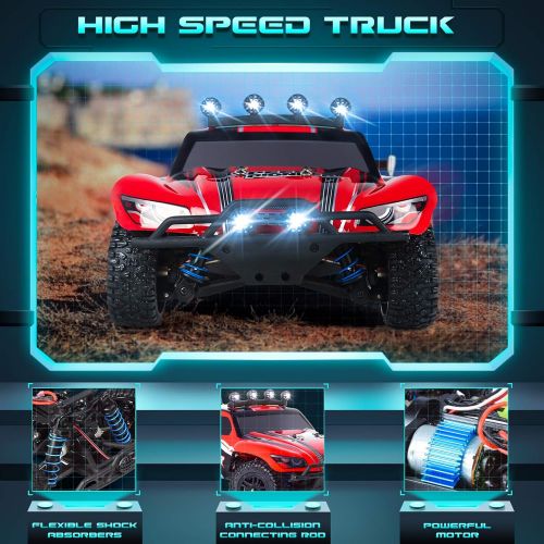  EP EXERCISE N PLAY RC Cars, 1/18 Scale High-Speed Remote Control Car for Adults Kids, 40+ kmh 4WD 2.4GHz Off-Road Monster RC Truck, All Terrain Electric Vehicle Toy Boy Gift with 2 Batteries for 40+