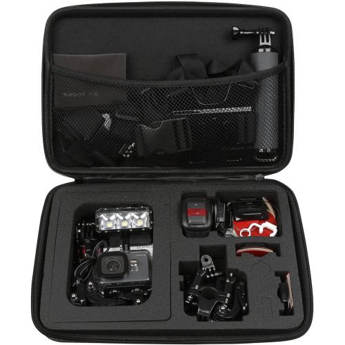  D&F PU Waterproof Carrying Case Storage Bag Protective Shockproof Box for GoPro GoPro Hero 7/6/5/4/HERO(2018) APEMAN Campark AKASO SJCAM Xiaomi Yi Sport Camera Accessories - Large