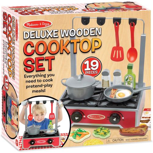  Melissa & Doug Deluxe Wooden Cooktop Set