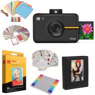 Kodak Step Digital Instant Camera with 10MP Image Sensor, Zink Zero Ink Technology (Black) Gift Bundle