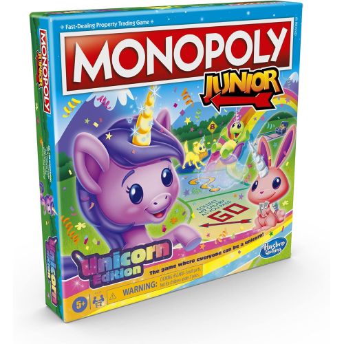 모노폴리 [아마존베스트]Monopoly Junior: Unicorn Edition Board Game for 2-4 Players, Magical-Themed Indoor Game for Kids Ages 5 and Up (Amazon Exclusive)