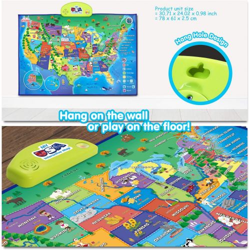  BEST LEARNING i-Poster My USA Interactive Map - Educational Talking Toy for Kids of Ages 5 to 12 Years