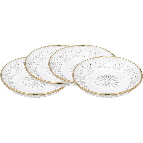  [아마존베스트]Godinger Dessert Plates, Gold Trim - Dublin, Set of 4