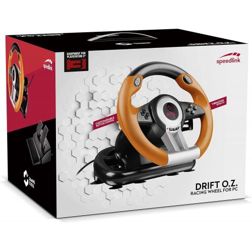  [아마존베스트]Speedlink Drift O.Z. Racing Wheel for the PC ,gear shifter, gas & brake pedals, XInput & DirectInput, vibration function, adjustable steering sensitivity