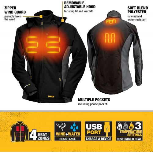  DEWALT DCHJ066C1-M 20V/12V MAX Womens Heated Jacket Kit, Black, Medium