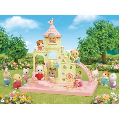  Visit the Calico Critters Store Calico Critters Baby Castle Playground, Toy Bunny Gift for Easter Basket
