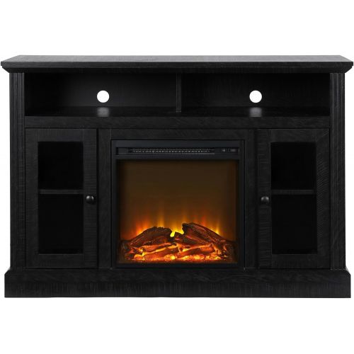  Ameriwood Home Chicago Fireplace TV Stand for TVs up to 50, Black
