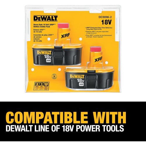  DEWALT 18V Battery, XRP, Combo Pack (DC9096-2)
