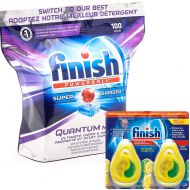 Finish Quantum Max Fresh, Automatic Dishwasher Detergent Tabs, 100 Tablets + Free Machine Freshner