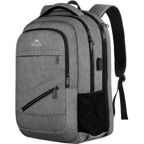  [아마존베스트]Travel Laptop Backpack,TSA Large Travel Backpack for Women Men, 17 Inch Business Flight Approved Carry On Backpack with USB Charger Port and Luggage Sleeve, MATEIN Durable College