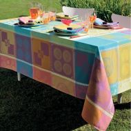Garnier-Thiebaut Mille Batik Vibrant French Jacquard Tablecloth, 71 x 98, 100 Percent Cotton