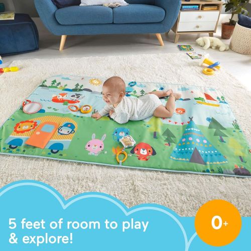  Fisher-Price Extra Big Adventures Play Long Activity Mat with Toys for Newborns and Infants, Multi, 60