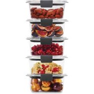 [아마존베스트]Rubbermaid Leak-Proof Brilliance Food Storage Set | 1.3 Cup Plastic Containers with Lids | Microwave and Dishwasher Safe, 5-Pack, Clear
