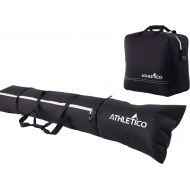Athletico Padded Two-Piece Ski and Boot Bag Combo Store & Transport Skis Up to 200 cm and Boots Up to Size 13 Includes 1 Padded Ski Bag & 1 Padded Ski Boot Bag
