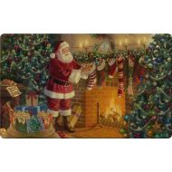 Toland Home Garden Stocking Stuffer 18 x 30 Inch Decorative Floor Mat Christmas Santa Claus Fireplace Holiday Doormat