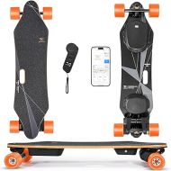 3E Electric Longboard E-Skateboard with App Control, 650W Dual Motors Belt Driven Skateboard for Commuting, Top Speed 28mph with 4 Mode for 13mile Range, Handle Design for Adults Max Load 330LBS