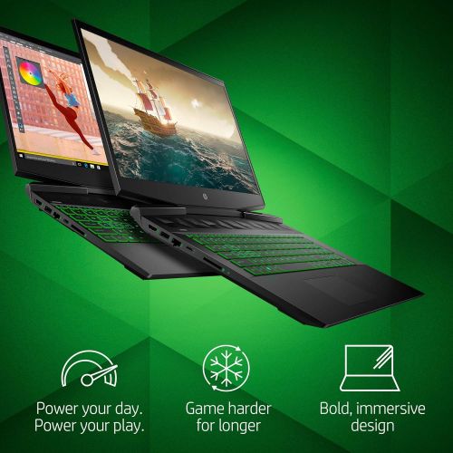 에이치피 HP Pavilion Gaming 15-Inch Micro-EDGE Laptop, Intel Core i5-9300H Processor, NVIDIA GeForce GTX 1050 (3 GB), 8 GB SDRAM, 256 GB SSD, Windows 10 Home (15-dk0010nr, Shadow Black/Acid