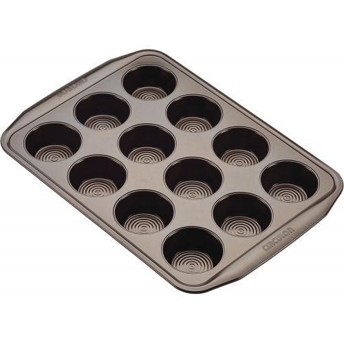  [아마존베스트]Circulon Nonstick Bakeware Nonstick 12-Cup Muffin Tin / Nonstick 12-Cup Cupcake Tin - 12 Cup, Brown
