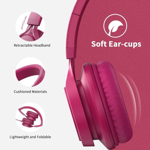  [아마존베스트]AILIHEN Pink 3.5mm Jack Wired On-Ear Headset