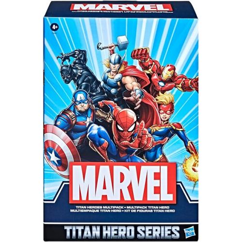마블시리즈 Marvel Titan Hero Series Action Figure Multipack, 6 Action Figures, 12-Inch Toys, Inspired By Marvel Comics, For Kids Ages 4 And Up (Amazon Exclusive)