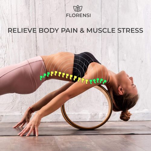  [아마존베스트]Florensi Yoga Wheel (3-Pack), Back Roller for Muscle Relaxation, Stretching Back Wheel for Pain Relief, Back Pain, Messages, Cracking and Popping, Yoga Circle for Challenging Poses