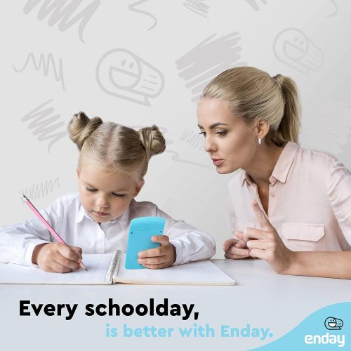  Enday Calculator Blue, Basic Small Solar and Battery Operated, Large Display Four Function, Auto Powered Handheld Calculator School and Kids Available in Green, Red, Purple, Grey, Pink,