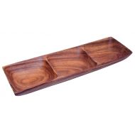 Pacific Merchants Trading Pacific Merchants Acaciaware 16- by 5.5- by 2-Inch Acacia Wood 3-Part Divided Serving Tray