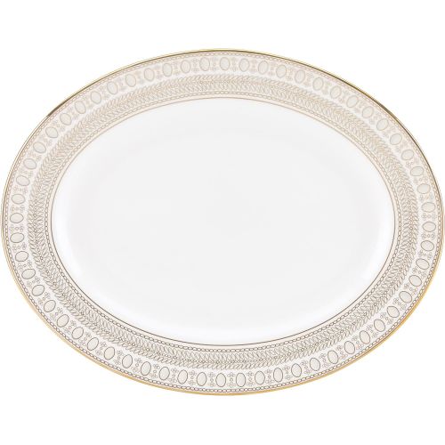 레녹스 Lenox Gilded Pearl 13 Oval Serving Platter, 2.55 LB, White
