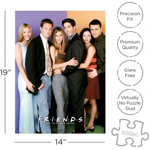  AQUARIUS Friends Cast Puzzle (500 Piece Jigsaw Puzzle) Officially Licensed Friends TV Show Merchandise & Collectibles Glare Free Precision Fit 14 x 19 Inches